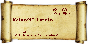 Kristó Martin névjegykártya