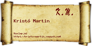 Kristó Martin névjegykártya