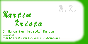 martin kristo business card